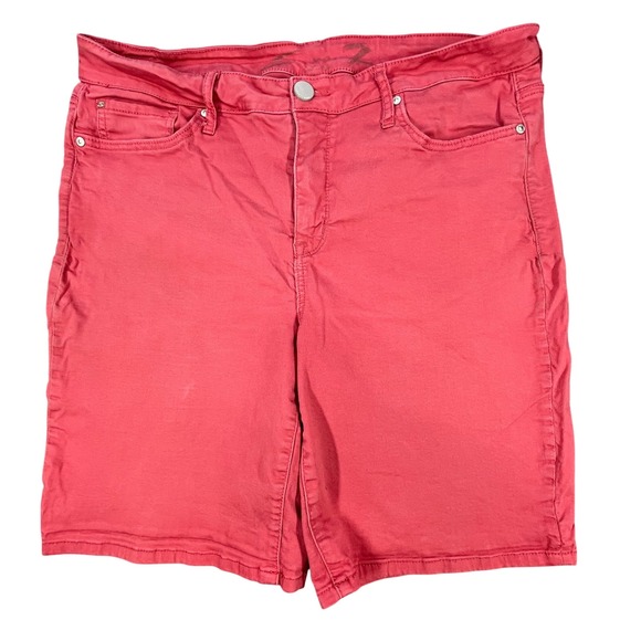 Seven7 Pants - Seven7 Holly Berry Red Sunset Bermuda Shorts Stretch Womens Size 16
